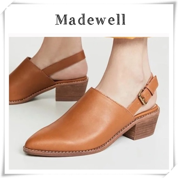 Madewell Shoes - Madewell The Jess Slingback Block Heel Mule in Camel Tan Size 8.5